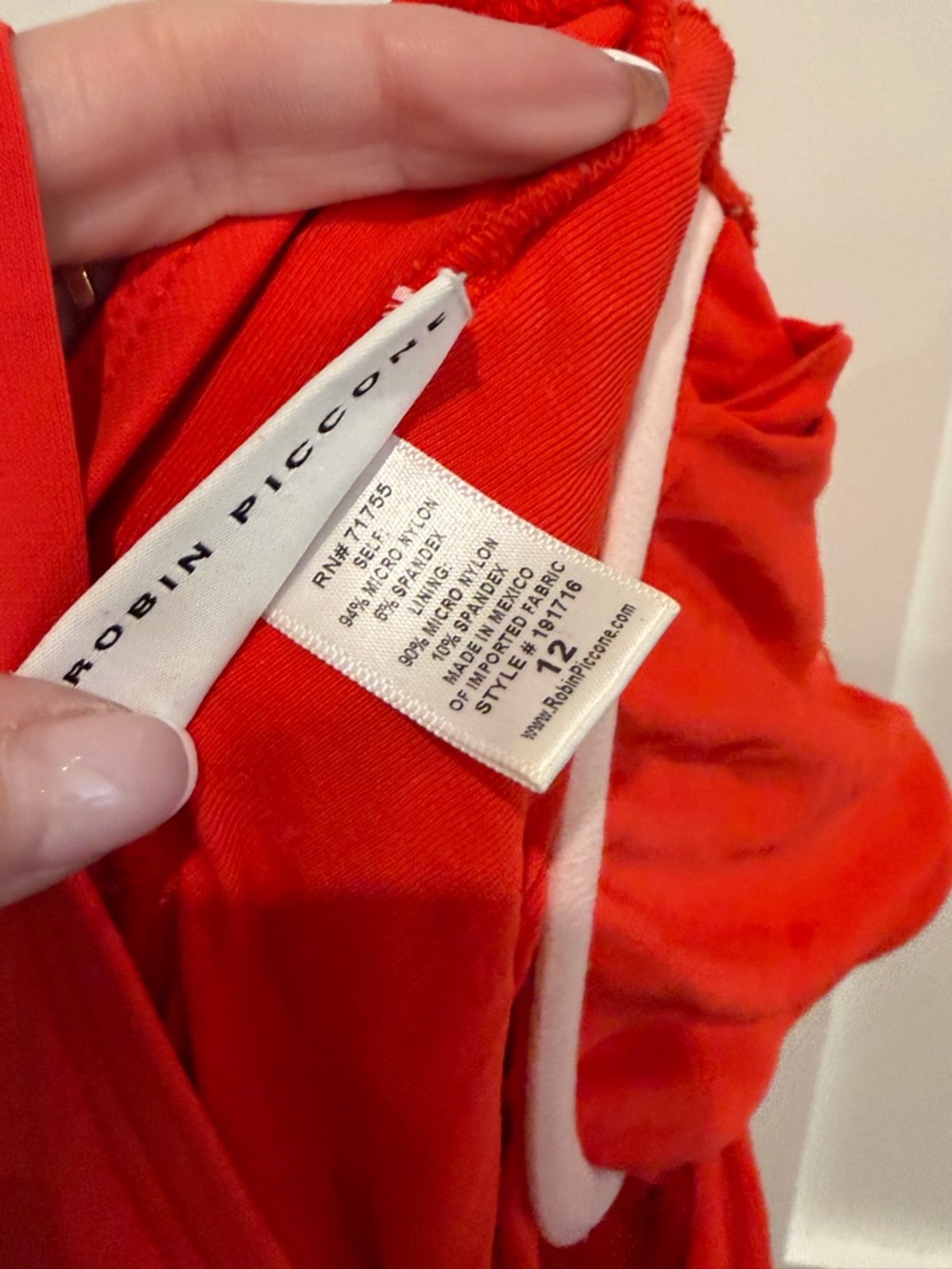 Robin Piccone Ava Knot One Piece Swimsuit in Fiery Red Sz 12 EUC Swim Pool Chic - Picture 14 of 14
